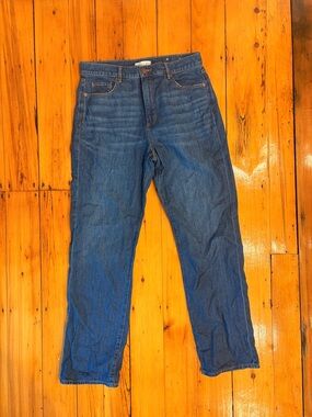 LOFT The Relaxed High Rise Blue Full Length Denim